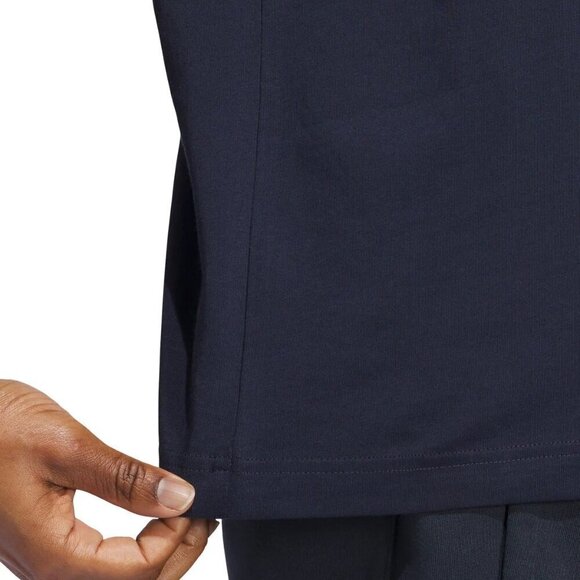 adidas Mens Graphic Tee Navy Blue with Yellow Logo Spellout Stretch 100% Cotton - Picture 6 of 7